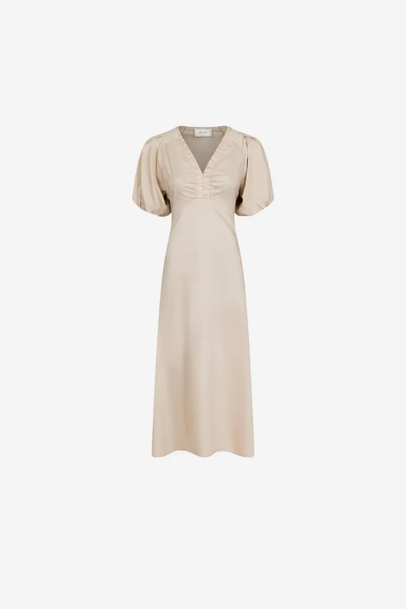 Illana Poplin Dress Dark Sand