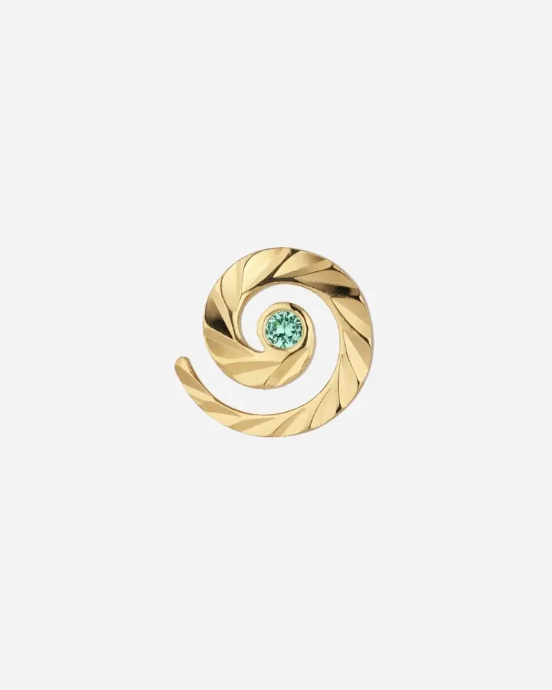 Impression stud with emerald - Gold Plated