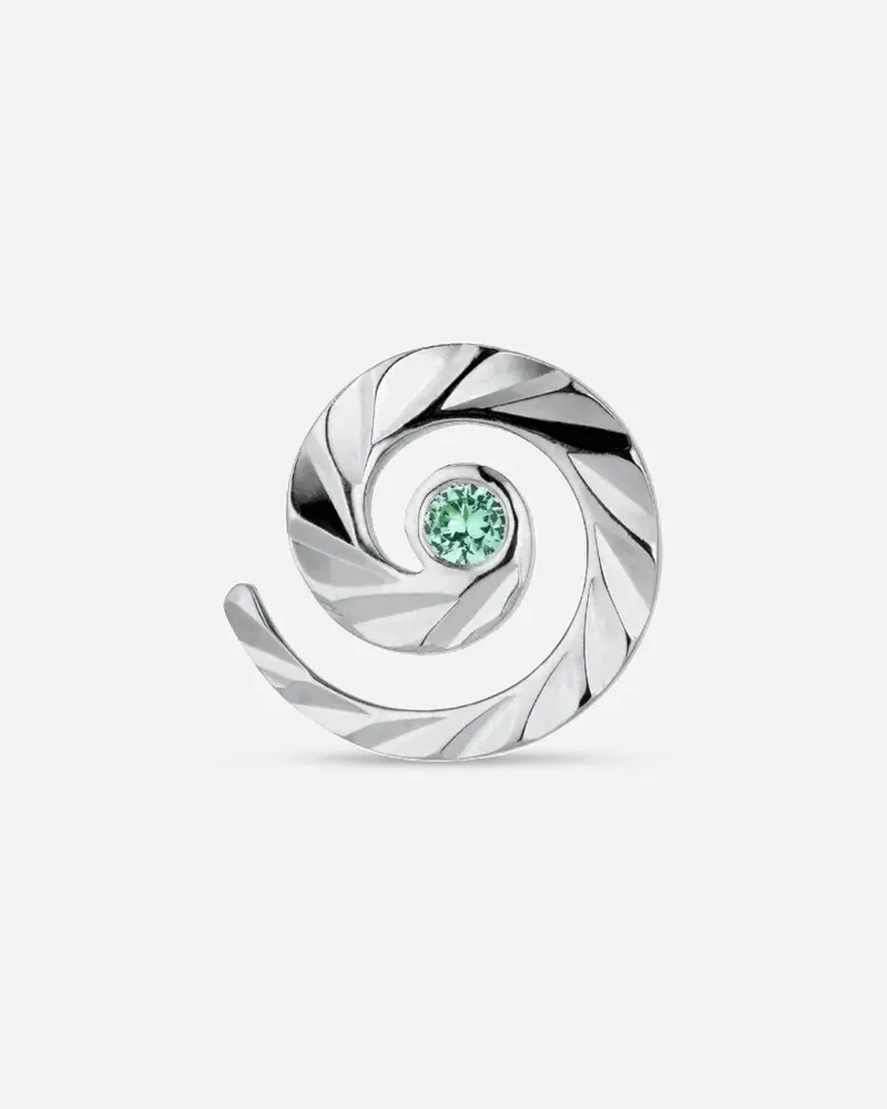 Impression stud with emerald - Silver