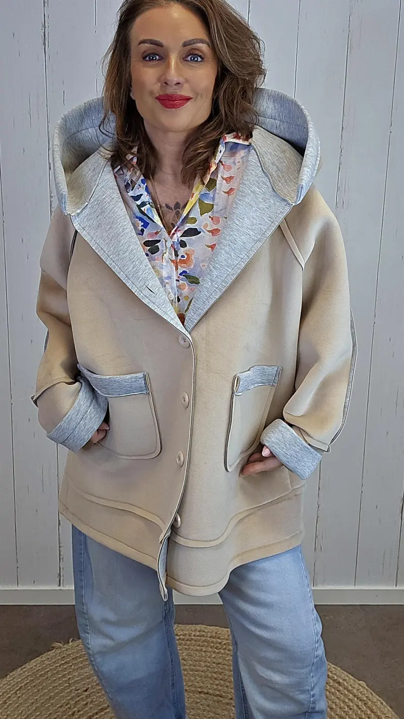 Ingrid hettejakke beige