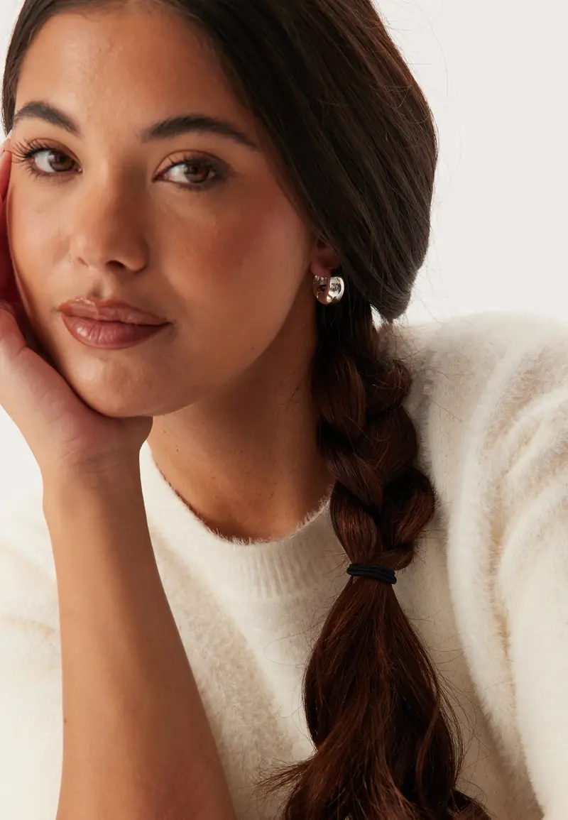 Ioanna Recycled Chunky Hoop Earrings Silver