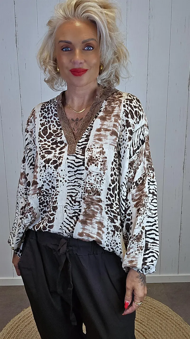 Isabella bluse med print