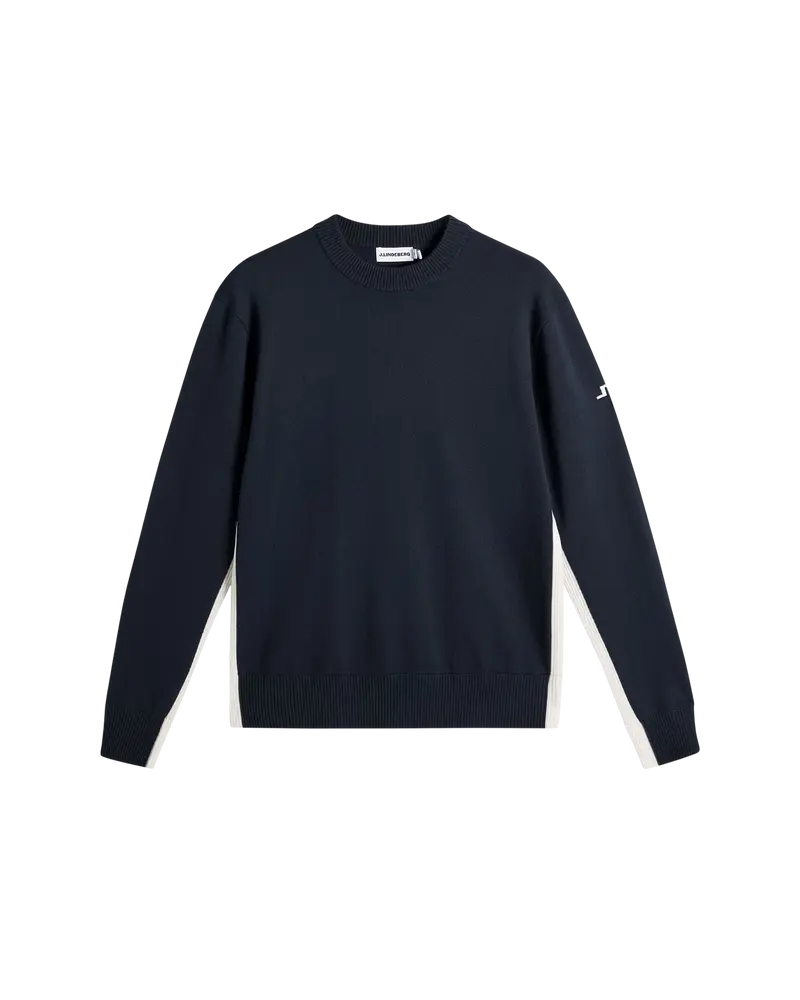 J.Lindeberg Chester Side Stripe Knit Crew – JL Navy