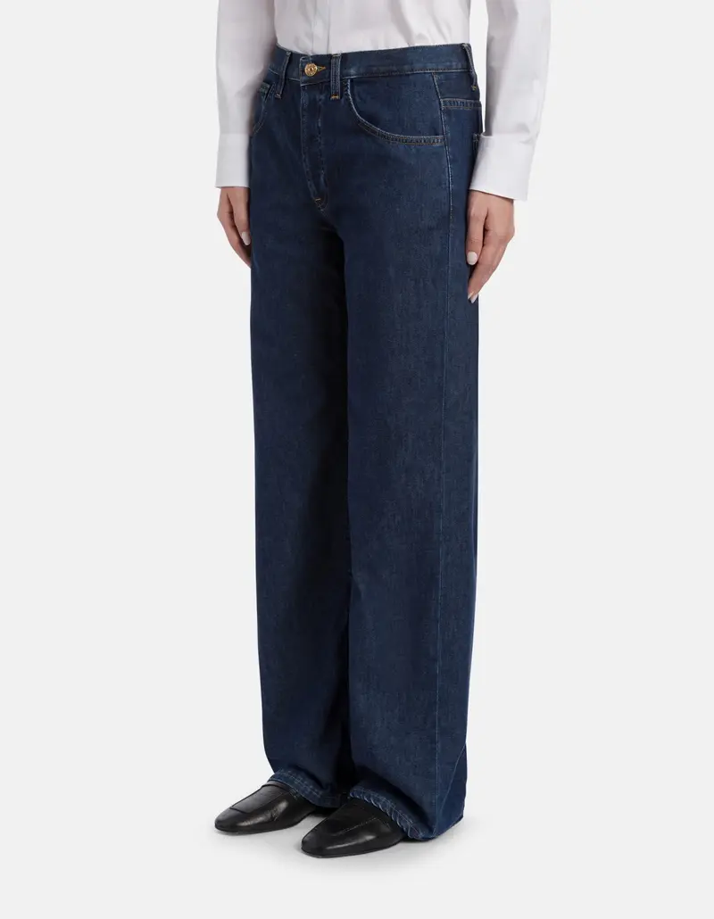 Jacklyn Wide-Leg Rigid Denim Jeans
