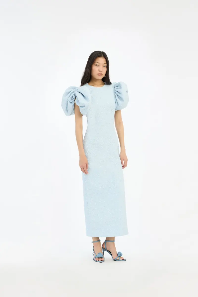 Jacquard Midi Puffy Dress - Plein Air