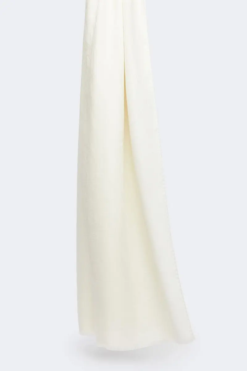 Jacquard Wool and Silk Stole Ivory