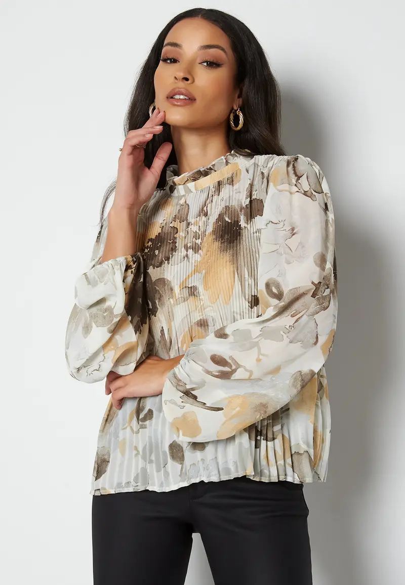 Jamin Highneck L/S Plisse Top