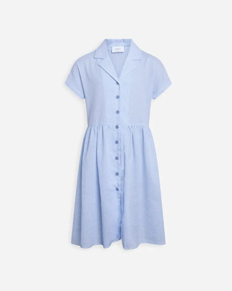 Jane Check Dress - Light Blue