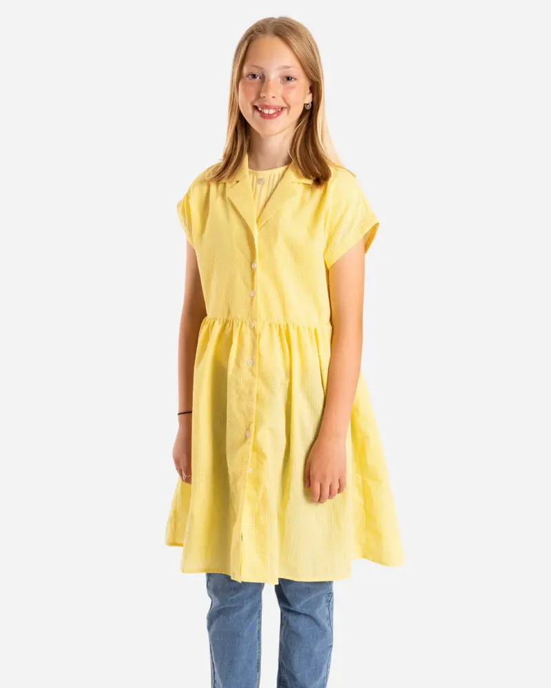 Jane Check Dress - Yellow