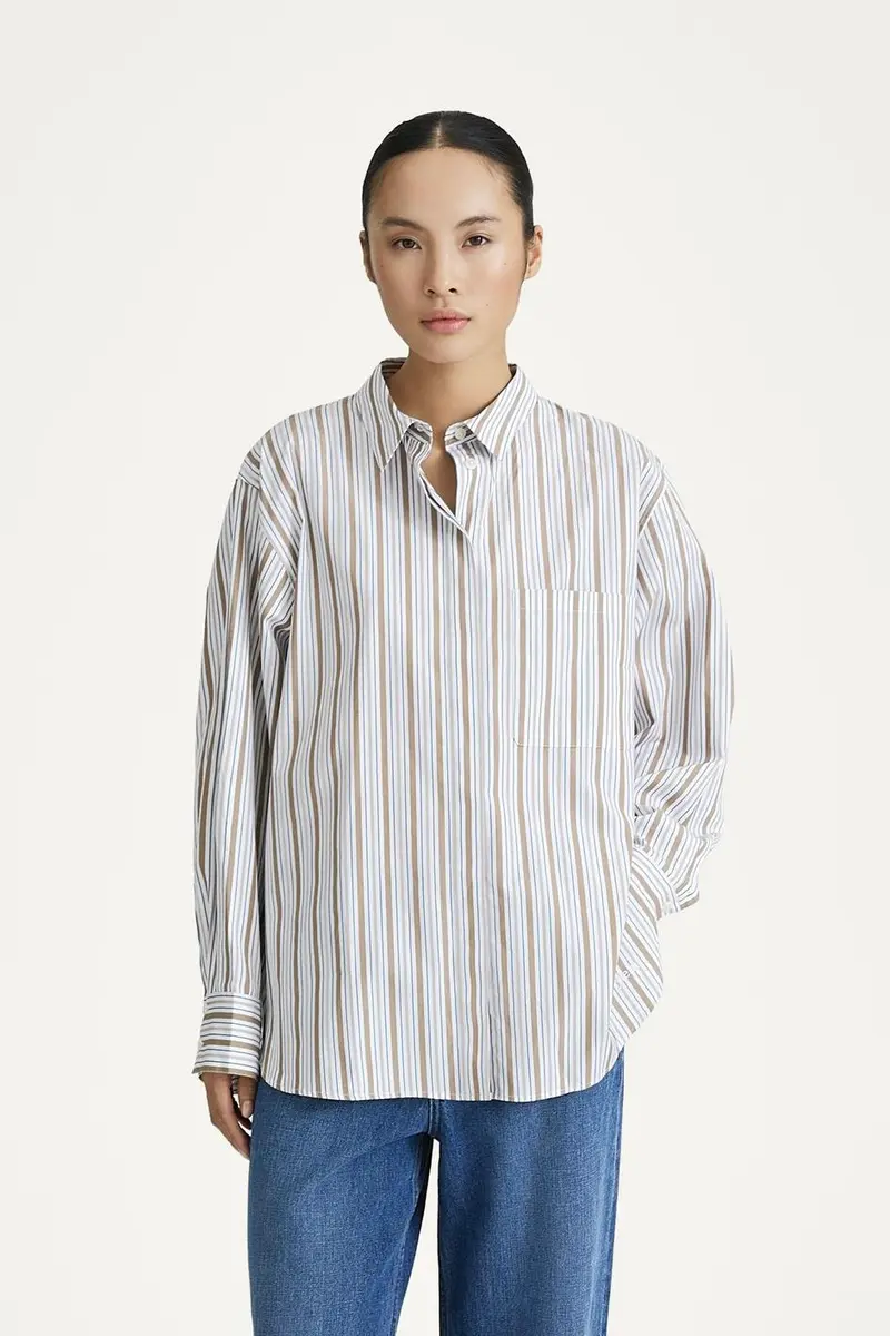 Jansell Shirt Taupe Stripe