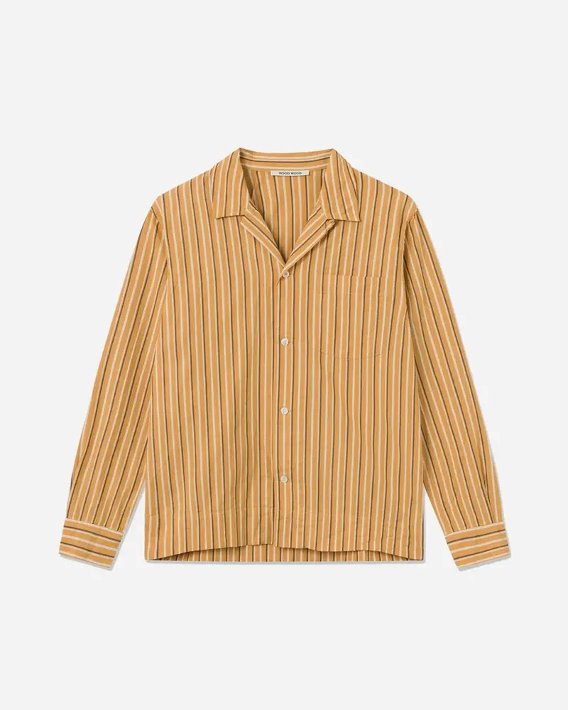 Jason Dobby Stripe Shirt - Ochre