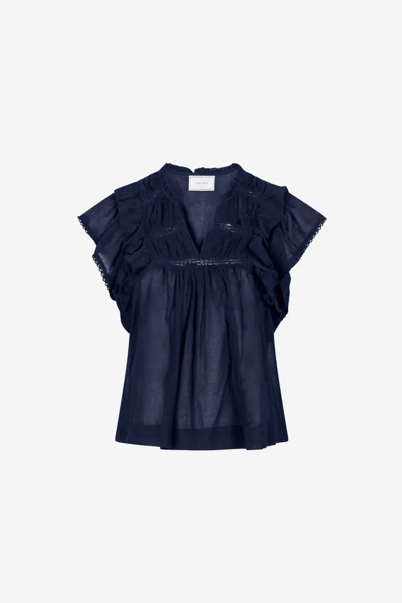 Jayla S Voile Top Navy