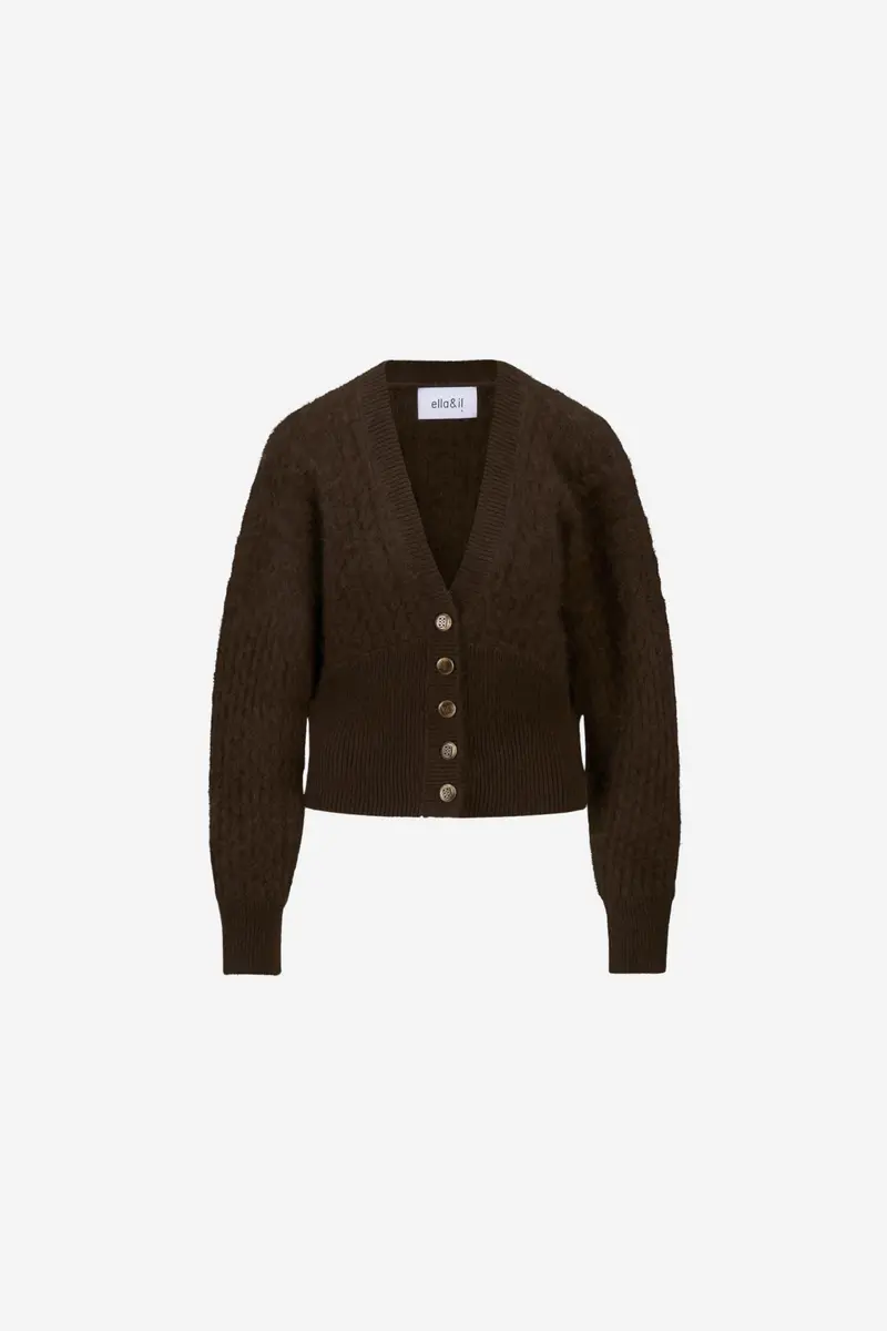 Jenna Brushed Cardigan Brown