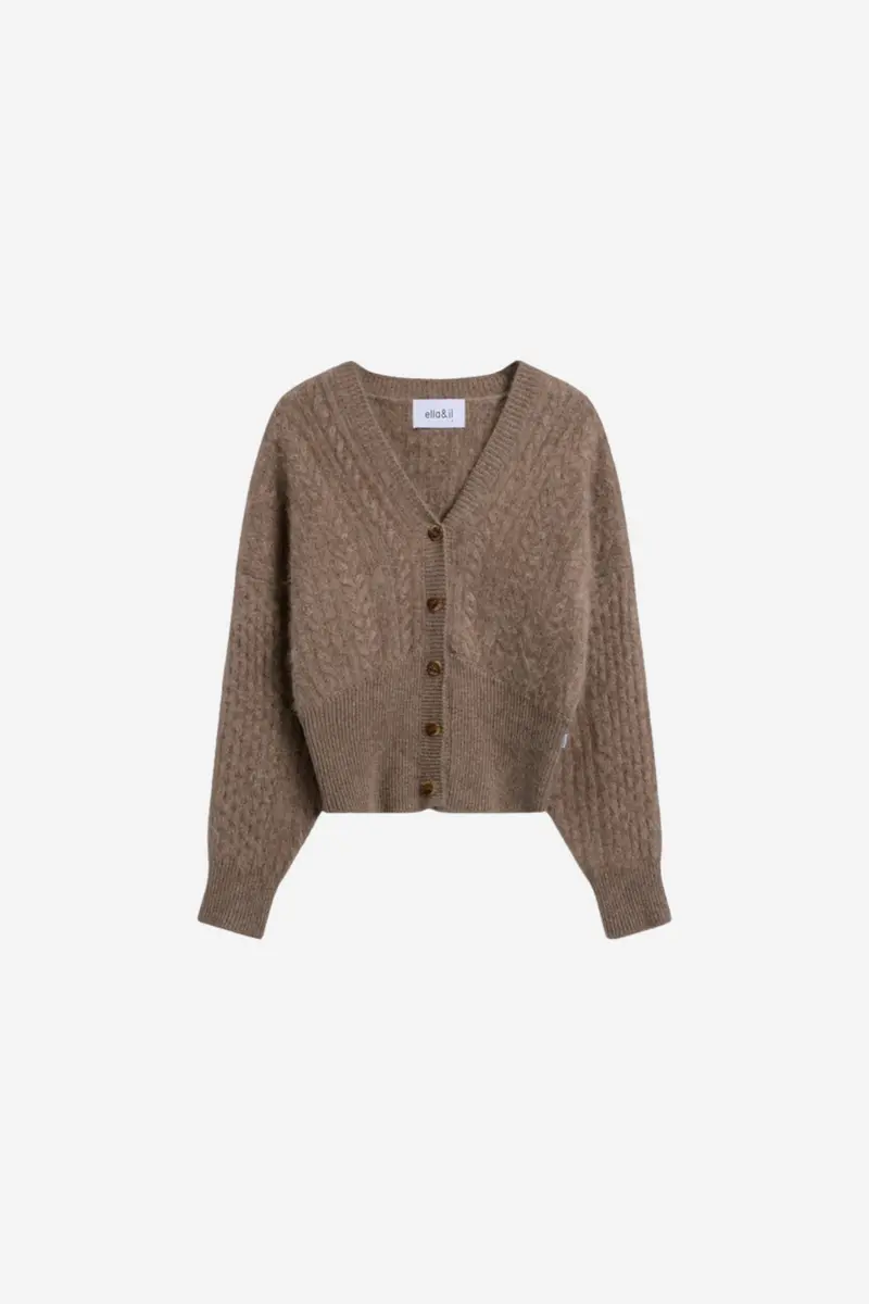 Jenna Brushed Cardigan Light Brown