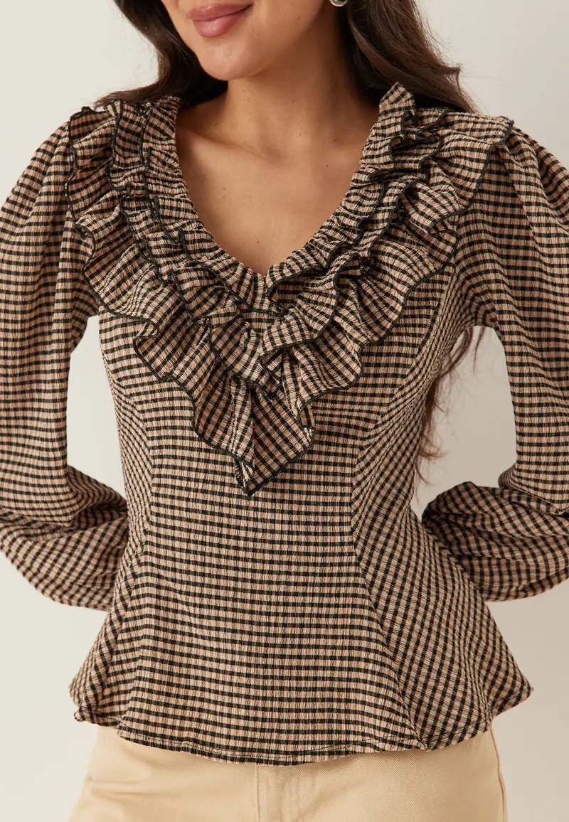 Jersey Frill Peplum Blouse