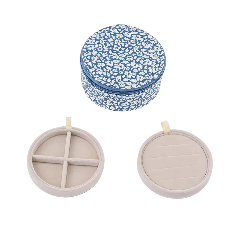 Jewelry box round mw Liberty Feather blue