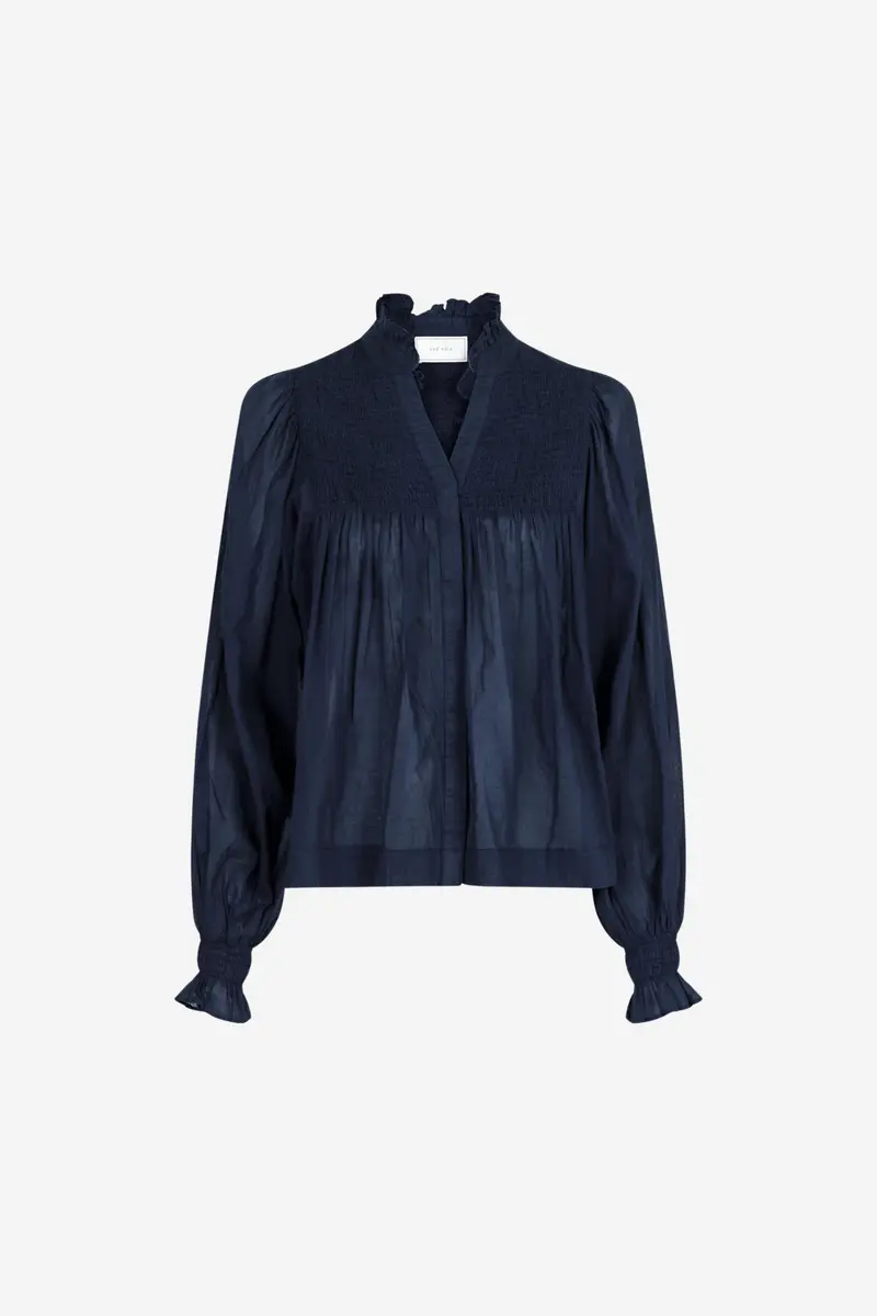Jill S Voile Blouse Navy