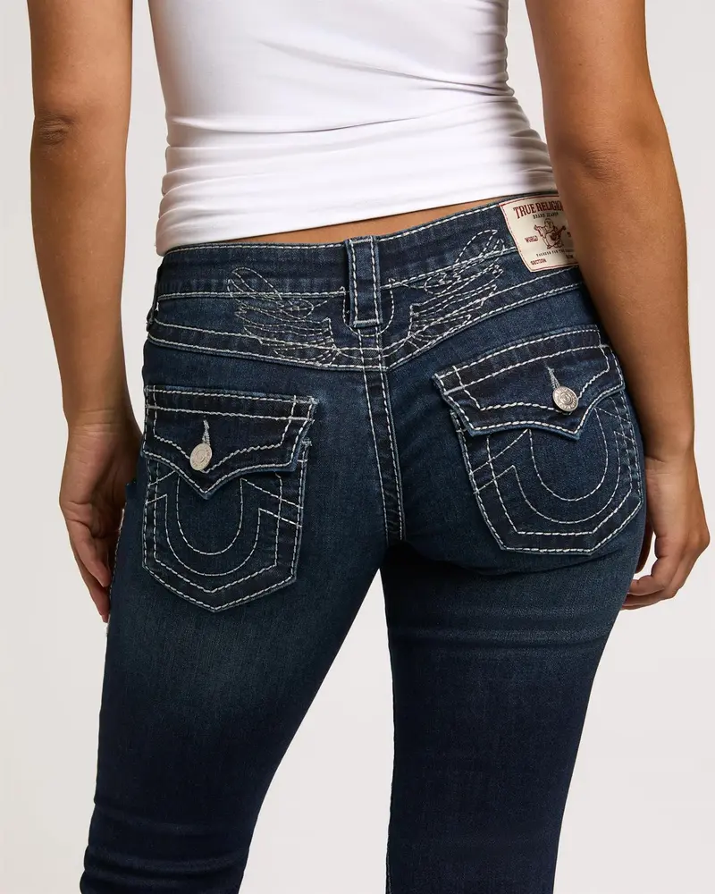 Joey Low Rise Flare Lurex Big T Flap - Stone Fox