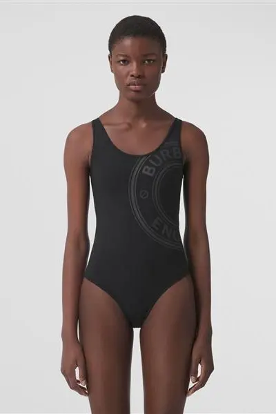 Jolie Scoop-Neck Swimsuit Black