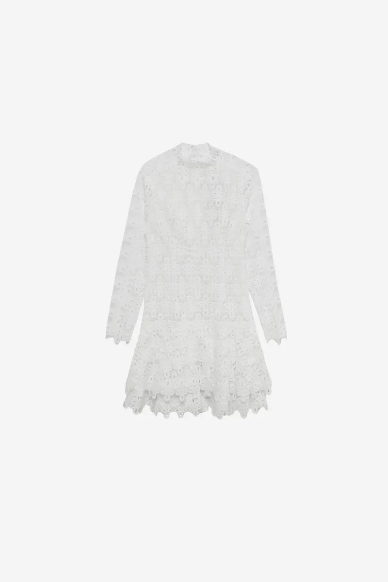 Joy Guipure Lace Mini Dress White