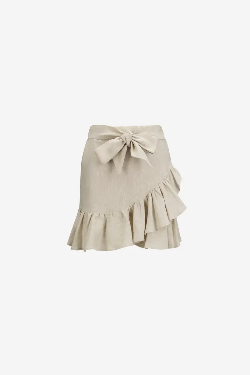 Julli Linen Skirt Beige Melange