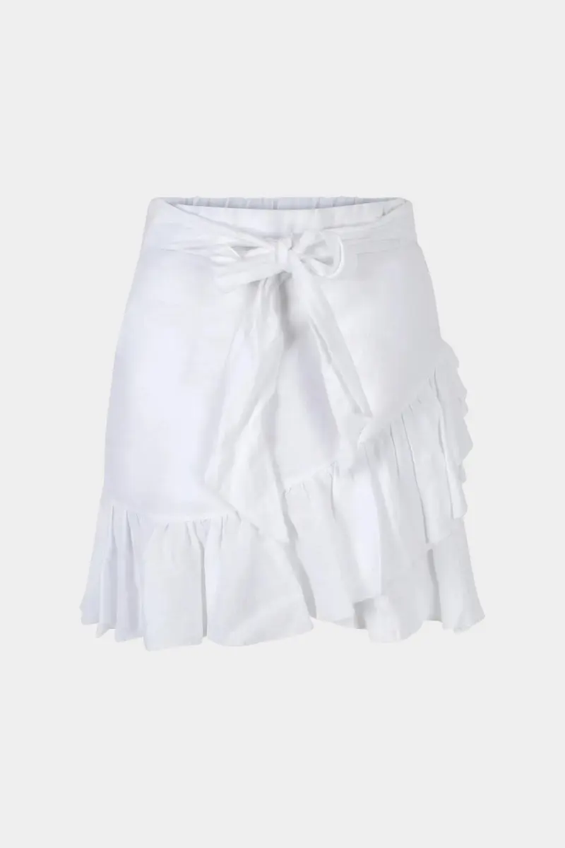 Julli Linen Skirt White