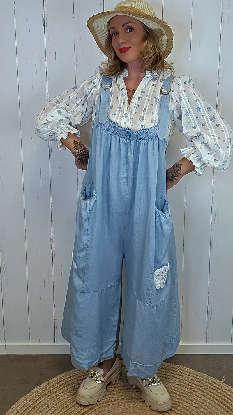 Jumpsuit i lyocell med stropper