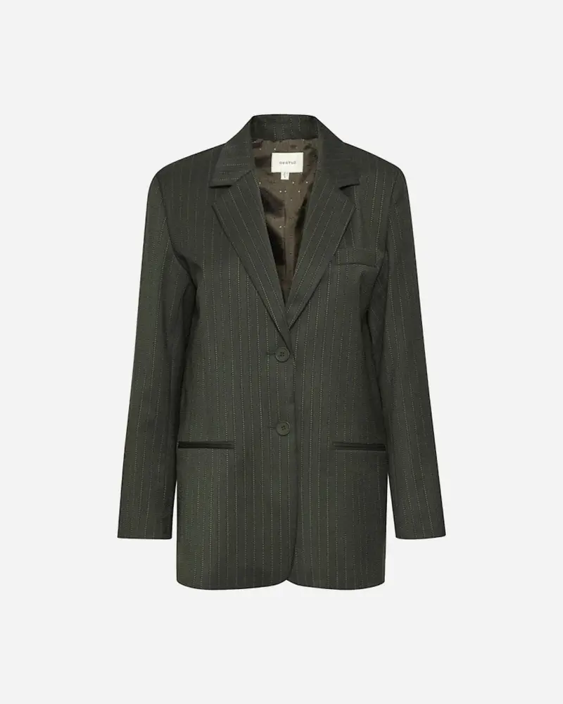 Kamarie GZ Blazer - Dark Green Pinstripe