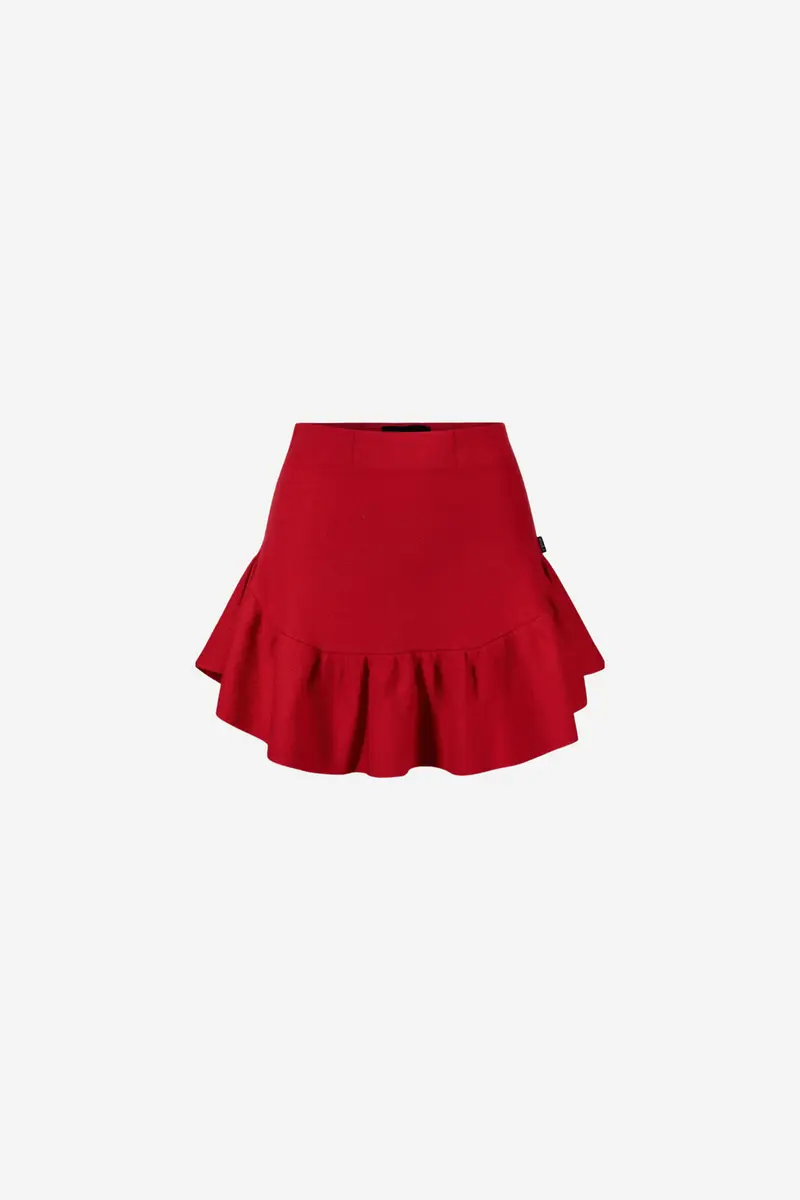Karen merino skirt Bright red