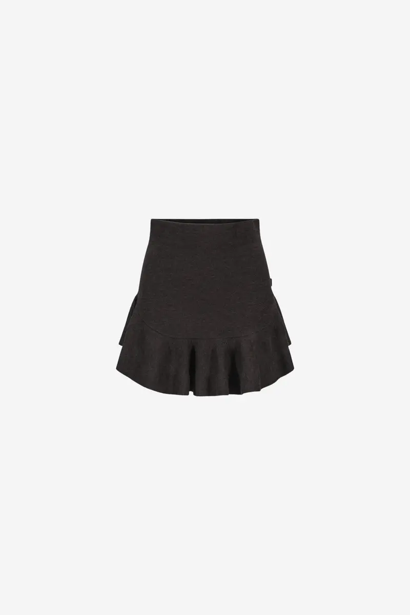 Karen Merino Skirt Dark Brown Melange