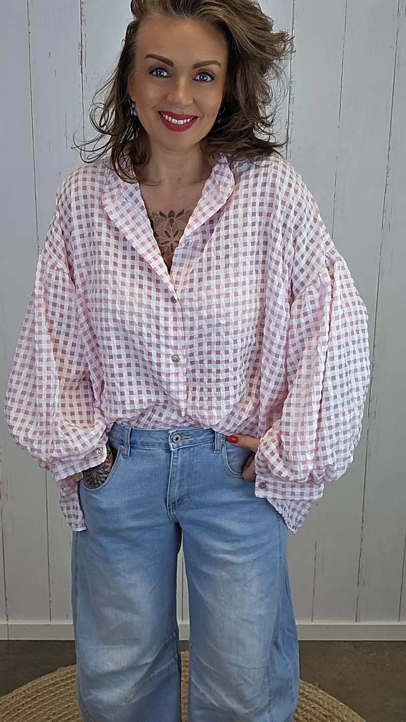 Kari rutete skjorte rosa