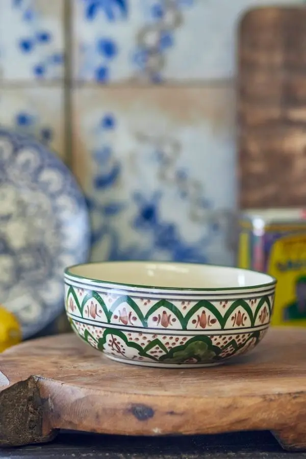 Karlie Bowl, Green, Stoneware