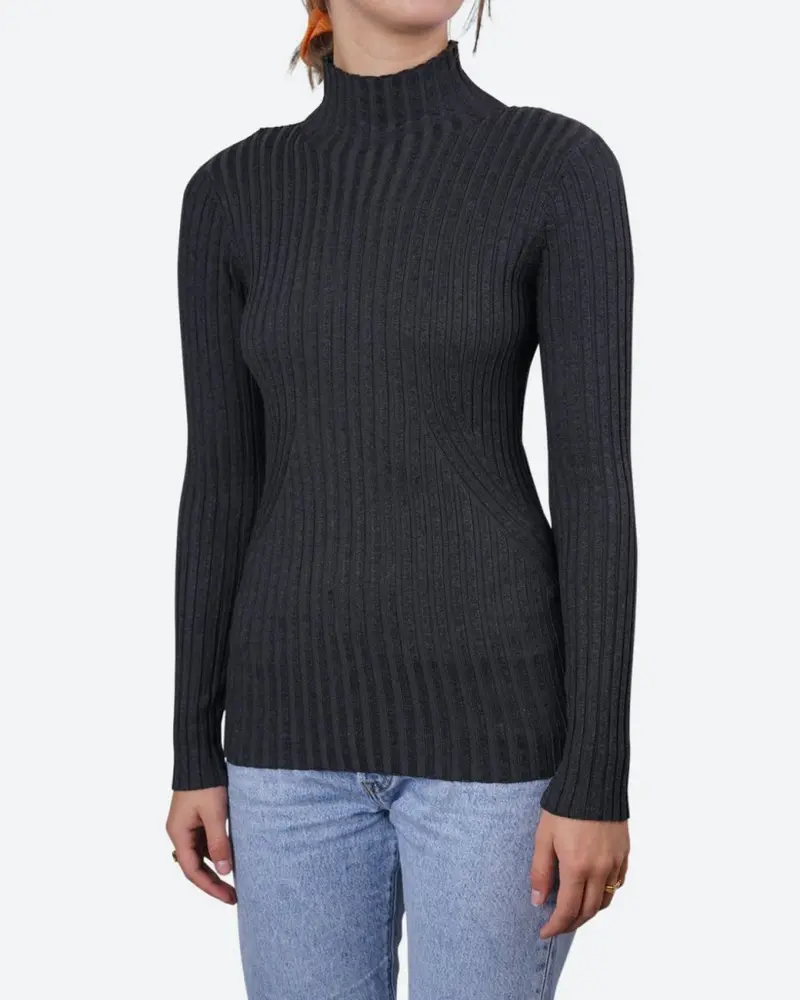 Karlina knit top - Dark Grey Melange