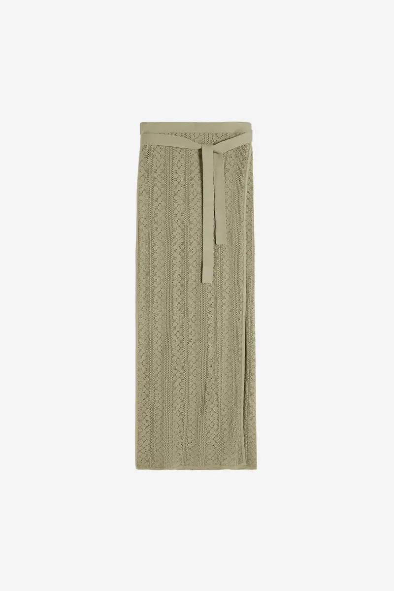 Kelp Crochet Knit Skirt Teal