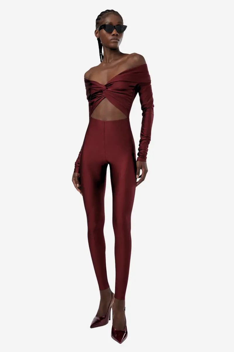 Kendall Off Shoulder Jumpsuit Rabarbaro