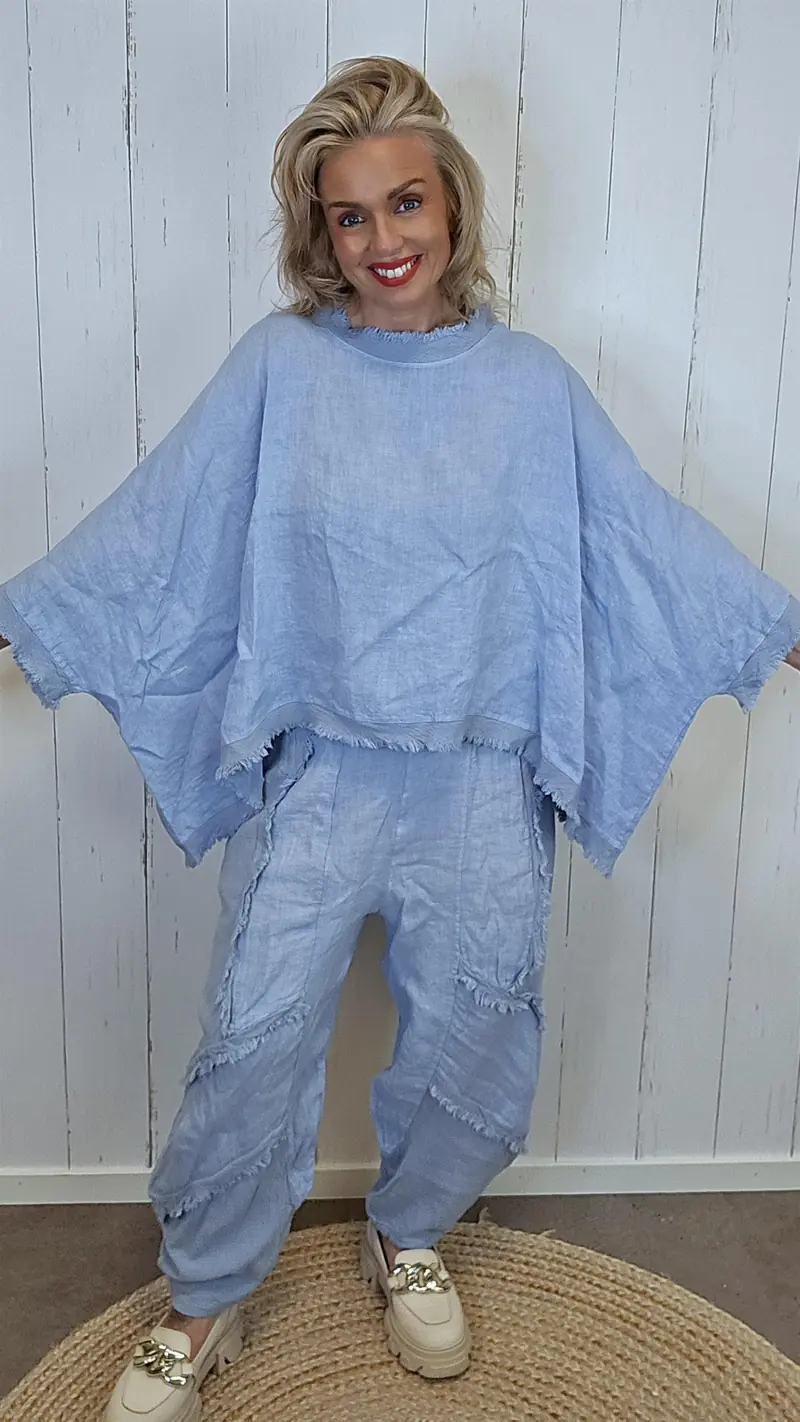 kim Lin Poncho Topp blå
