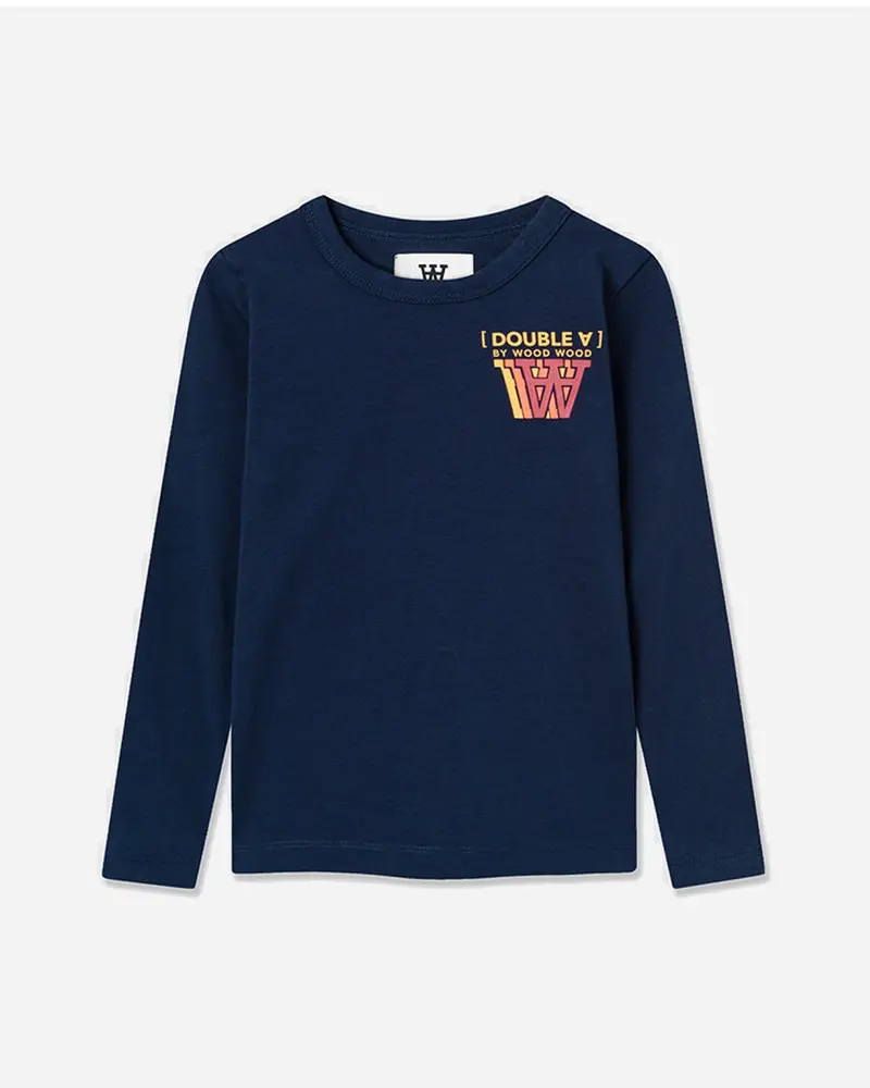 Kim Stacked Logo Junior Long Sleeve - Navy