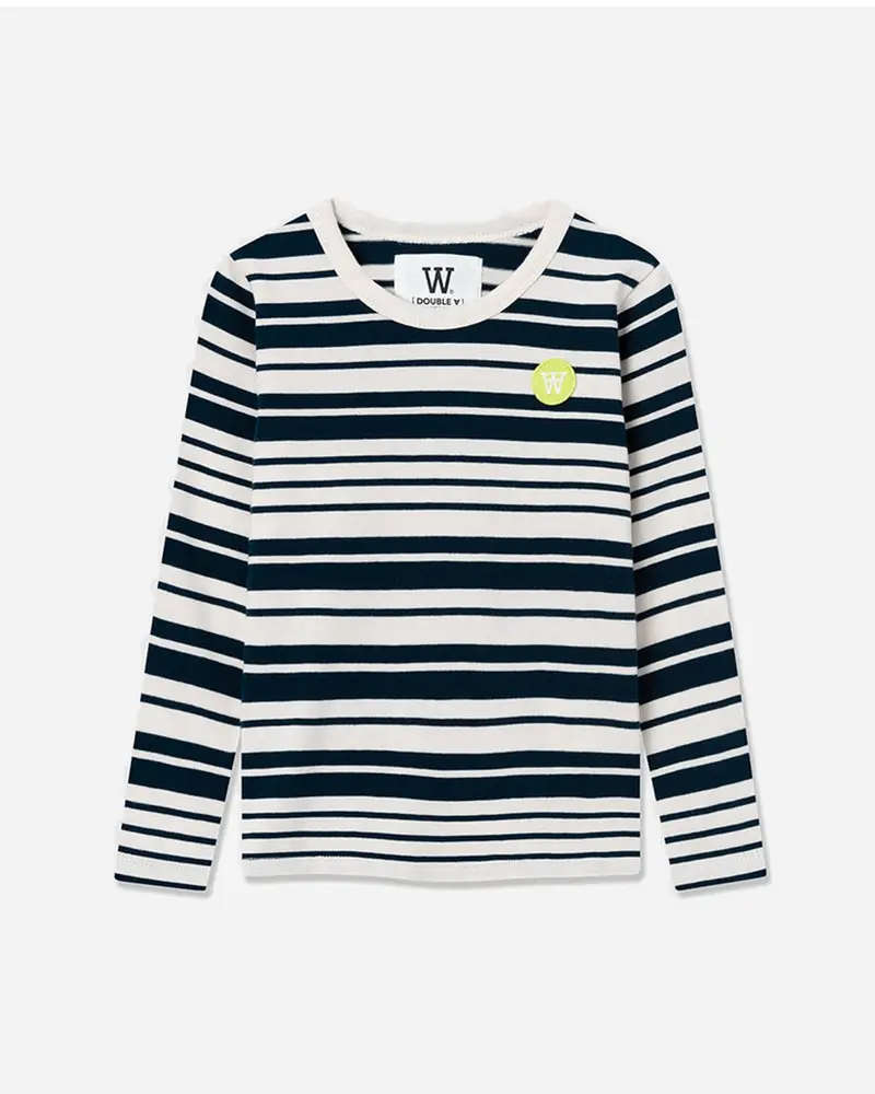 Kim Stripe Kids Long Sleeve - Off-White/Navy Stripes