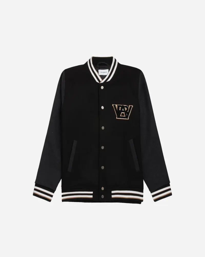 Kip Varsity Jacket - Black/Grey