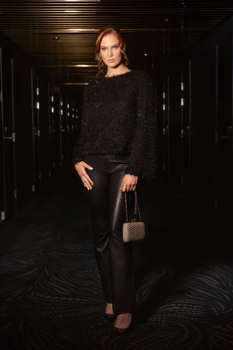 Knitted Party blouse Black