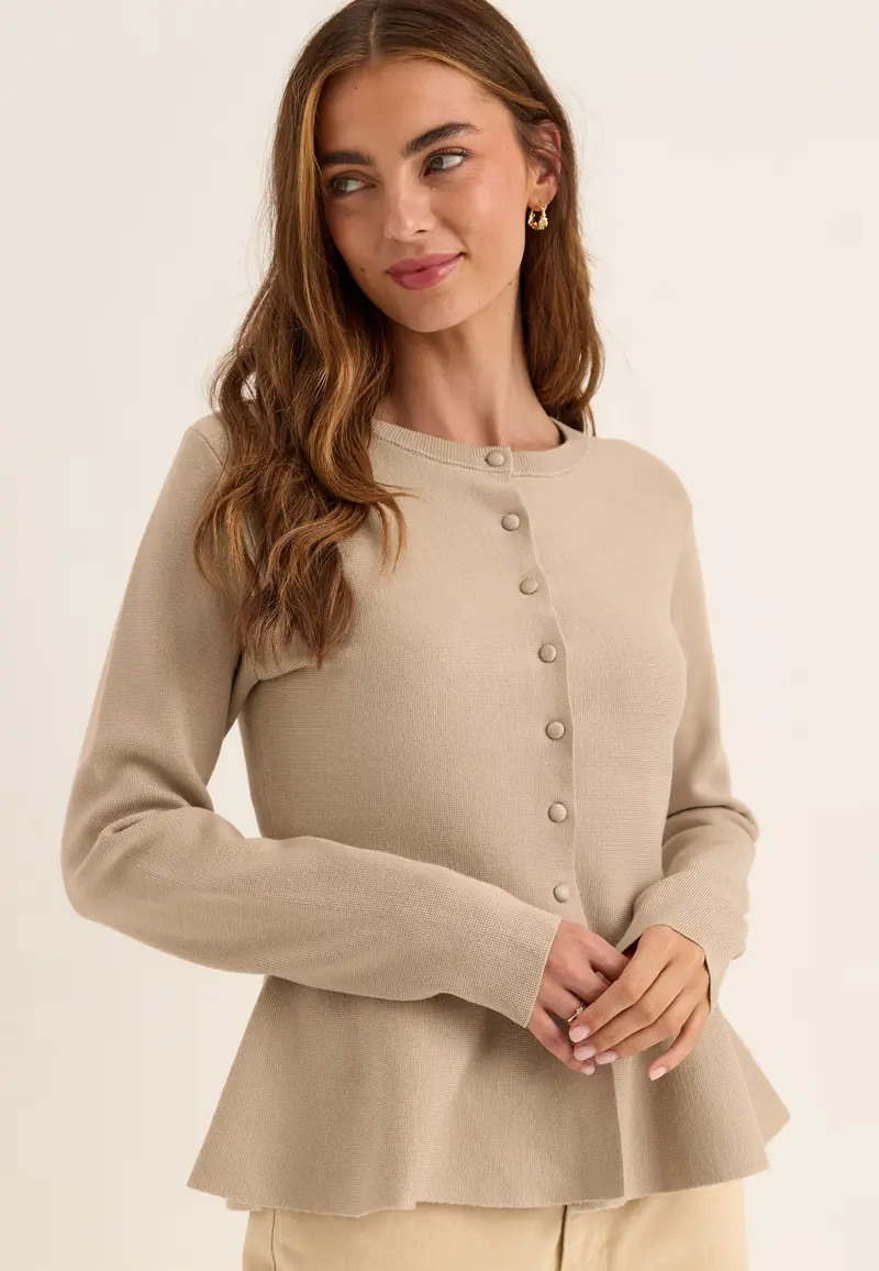 Knitted Peplum Cardigan