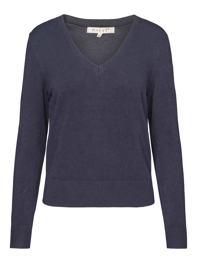Knitted V-neck pullover Navy
