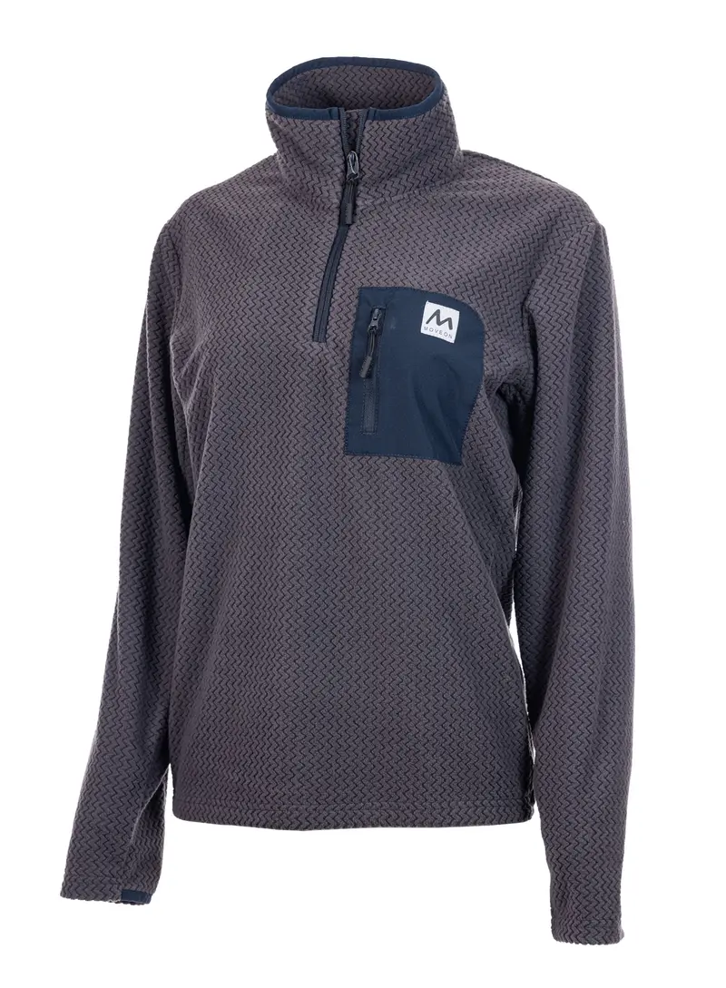 Kollen halfzip fleece dame Granitt/Blå