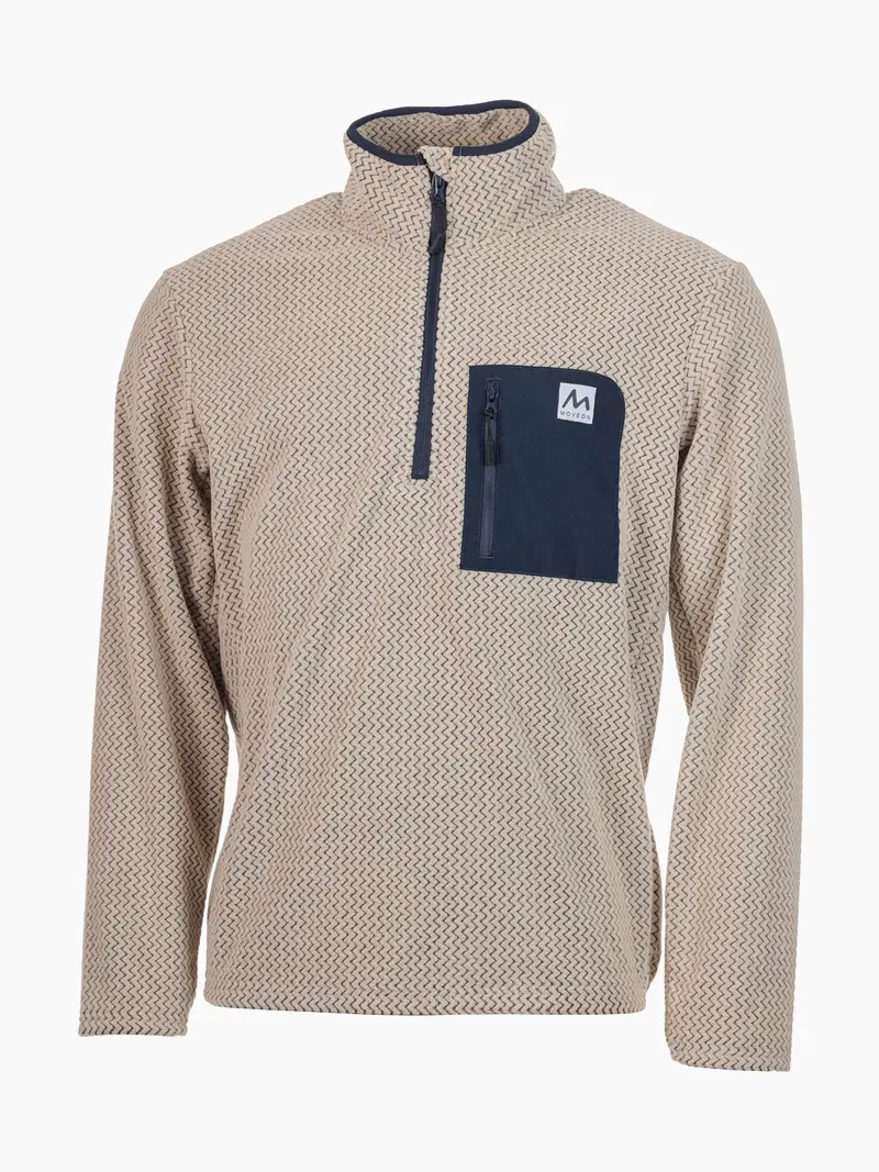 Kollen halfzip fleece herre Beige/Blå