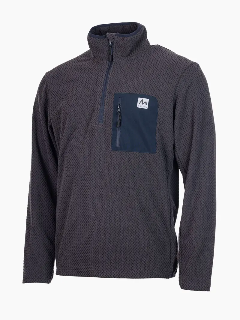 Kollen halfzip fleece herre Granitt/Blå