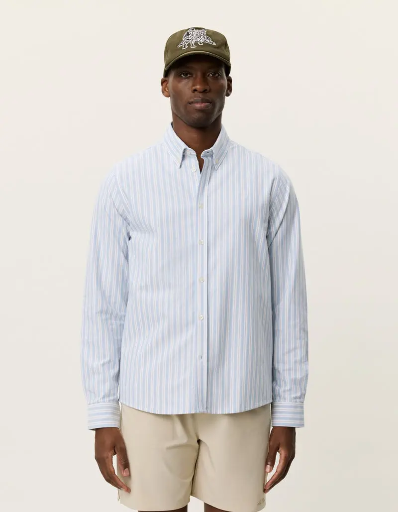 Konrad Stripe Oxford Shirt Allure Blue