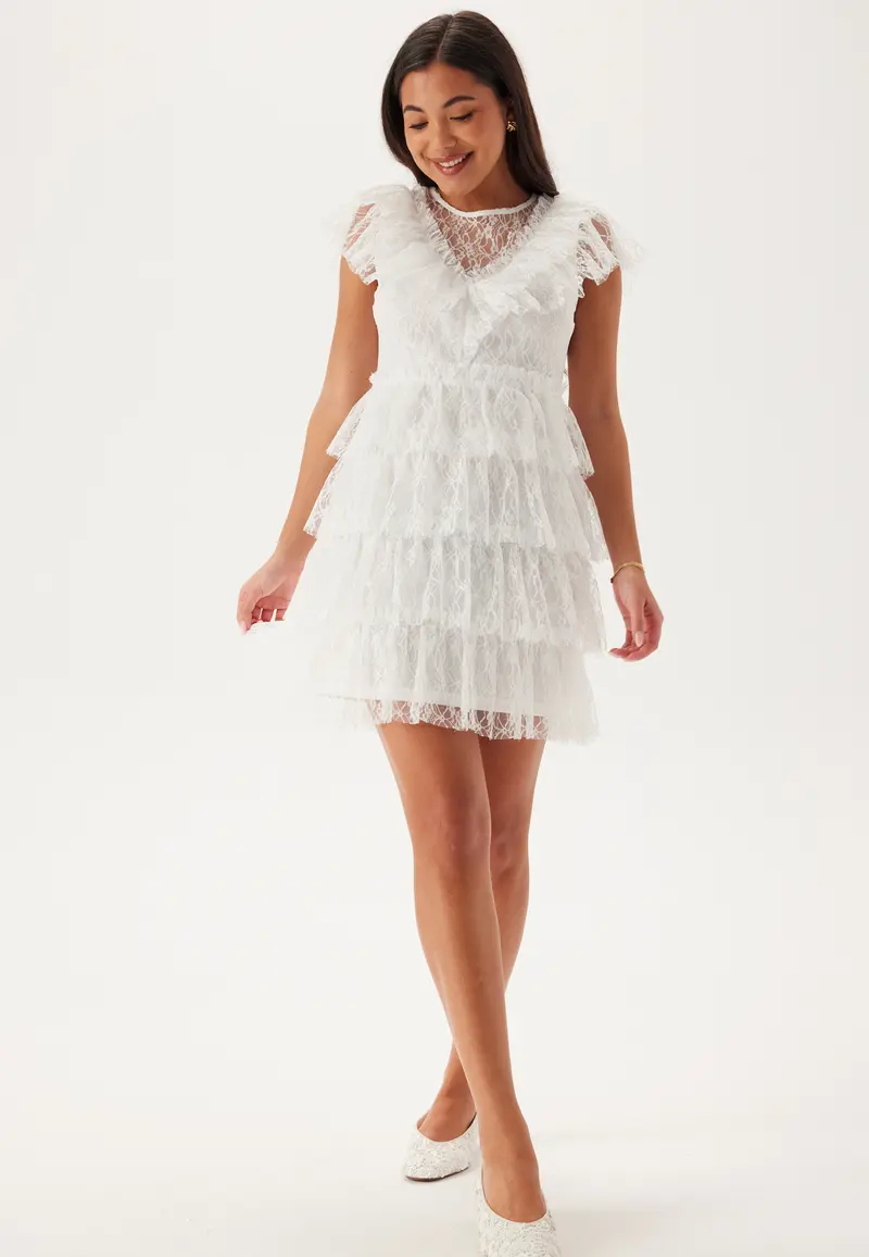 Lace Frill Short Dress