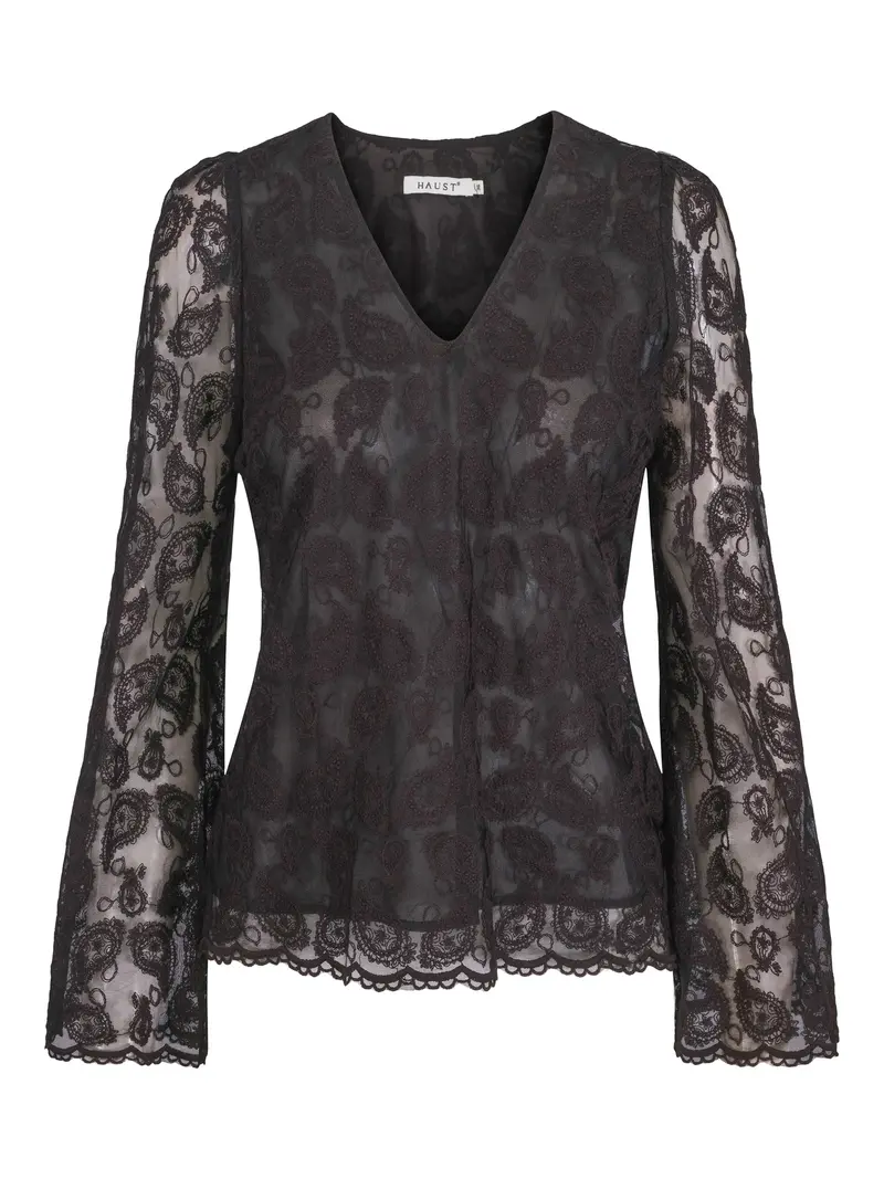 Lace paisley blouse Black