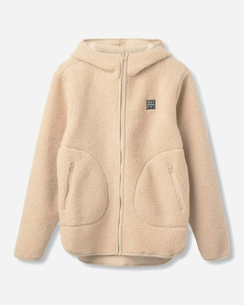 Langli Hooded Pile Jacket - Beige