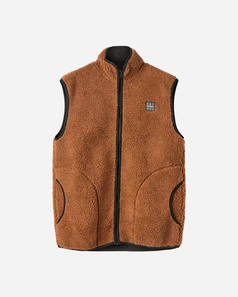 Langli Pile Waist Coat - Bison Brown